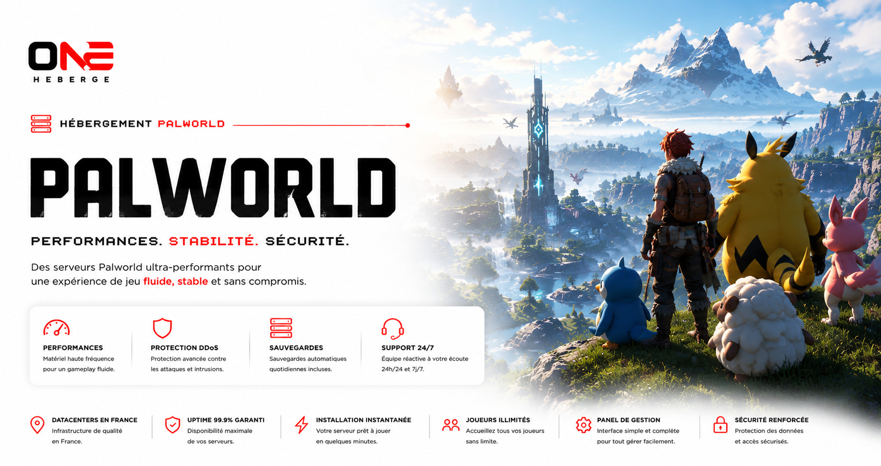 Hebergement Palworld OneHeberge